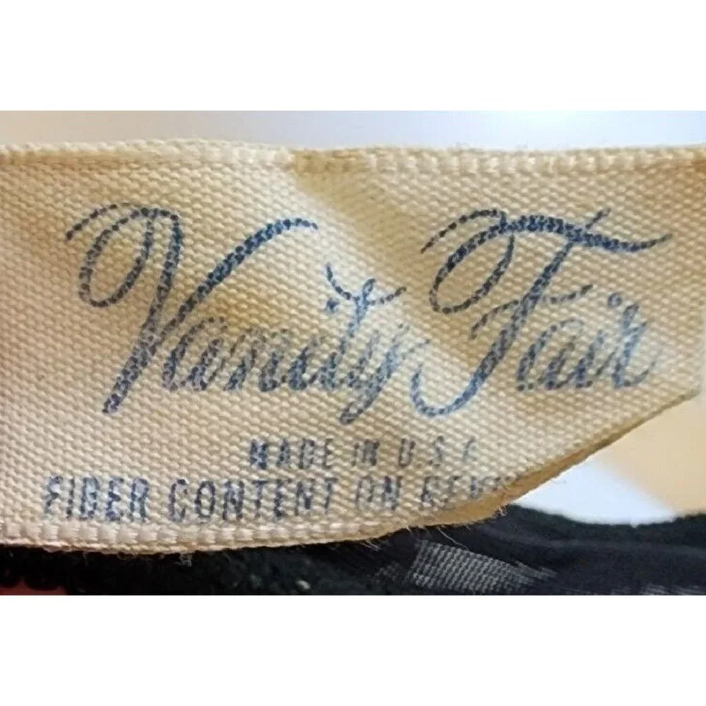 Vintage Vanity Fair Bra Style 75-046 Usa Made‎ Underwire Lined Black Size 34B